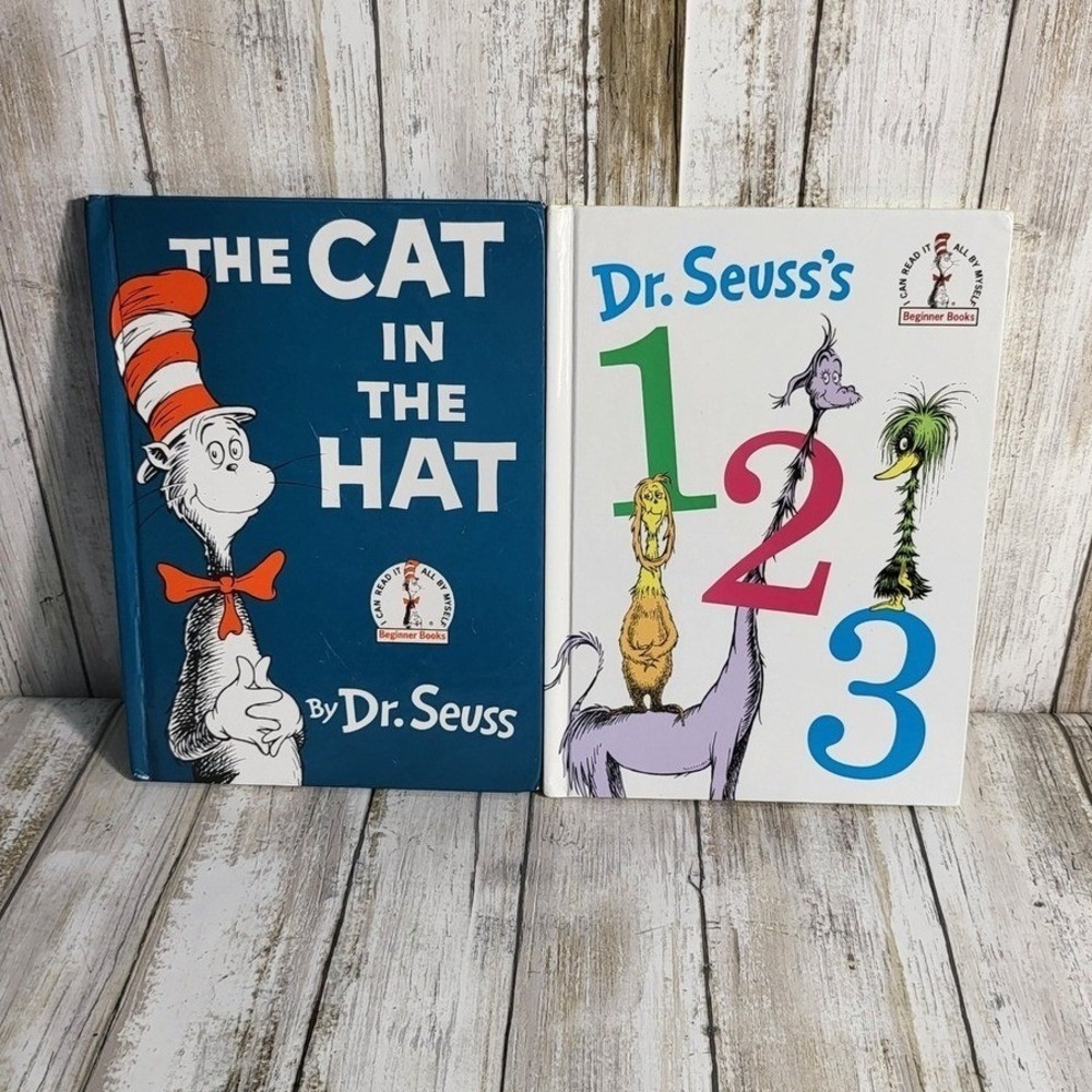 Dr. Seuss The Cat in the Hat & 1 2 3 Beginner Books Hardcover Childrens